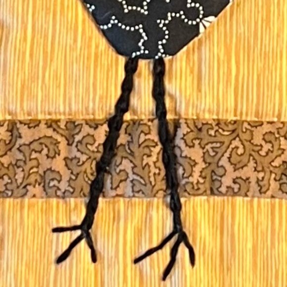 Hand Stitched ROOSTER Folk Art Patchwork Quilt Square Wall Hanging Handcrafted - Picture 6 of 12